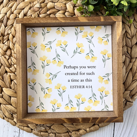 Esther Yellow Floral Sign