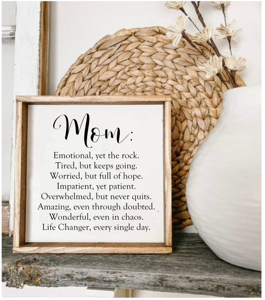 Mom Small Framed Sign